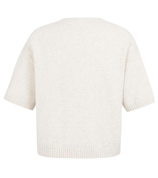 Yaya Gebreide trui met fluffy tekst 9907402 Heather mel