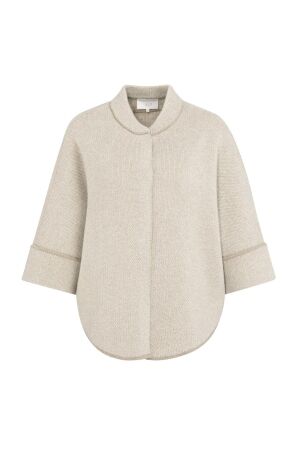 Yaya Poncho-vest met ronde zoom 513061 Oxford tan brown