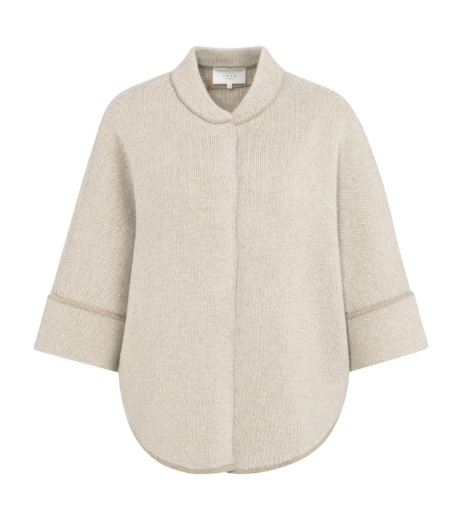 Yaya Poncho-vest met ronde zoom 513061 Oxford tan brown