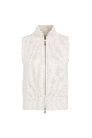Yaya Mouwloos vest met rits 990402 Heather grey mel