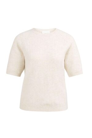 Yaya Zachte trui met korte mouwen 990442 Kit beige mel
