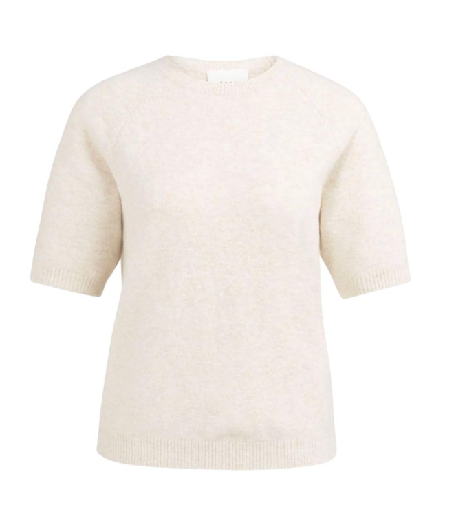 Yaya Zachte trui met korte mouwen 990442 Kit beige mel