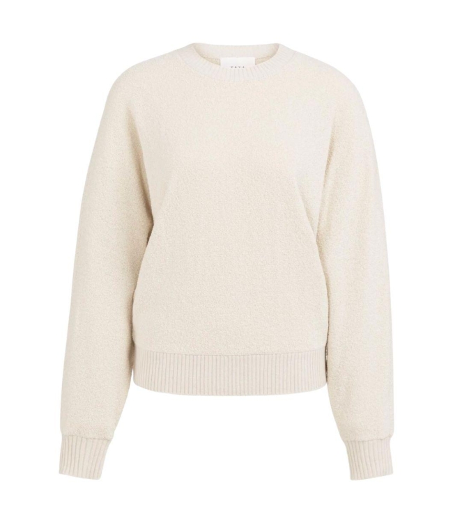 Yaya Boucle trui met ribdetails 99044 Kit beige