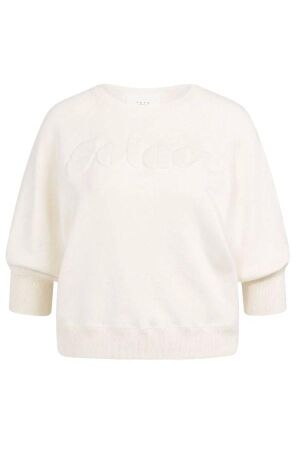Yaya Sweater met geborduurd artwork 990532 Ecru melange
