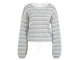 Yaya Gestreepte trui met koord 442031 vapor blue grey des