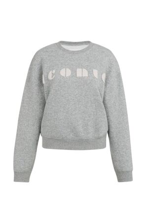 Yaya Sweater met artwork 990471 Iron grey dessin