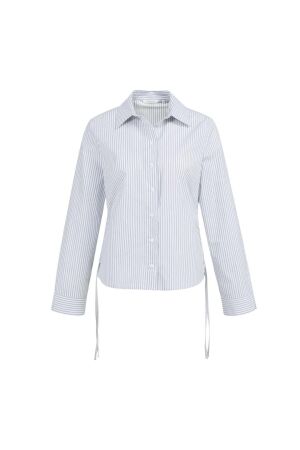 Yaya Blouse met koordjes 990471 Iron grey dessin