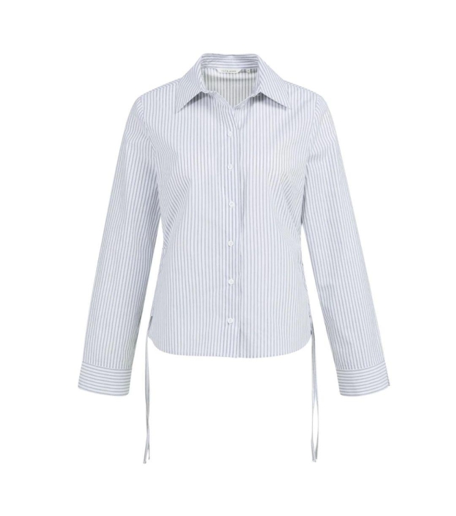 Yaya Blouse met koordjes 990471 Iron grey dessin