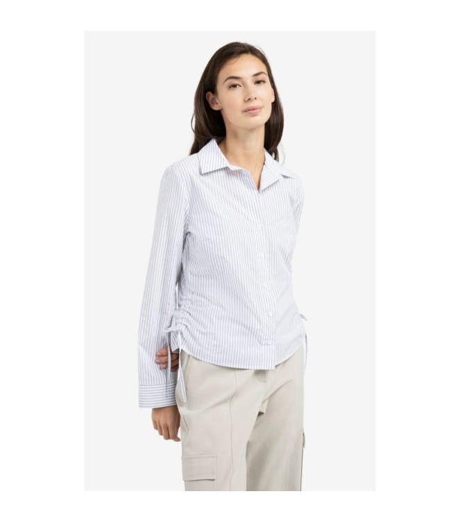 Yaya Blouse met koordjes 990471 Iron grey dessin