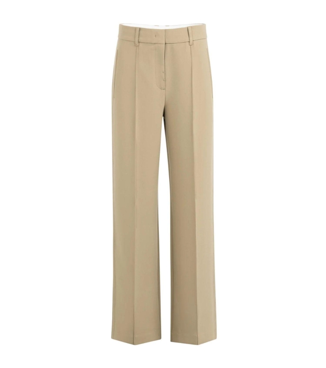 Yaya Geweven broek met stiksels 99045 Khaki green