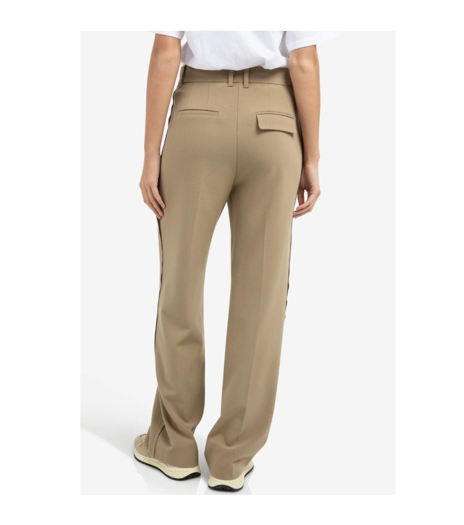 Yaya Geweven broek met stiksels 99045 Khaki green