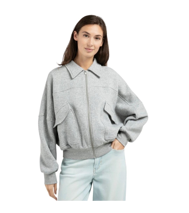 Yaya Sweatvest met zakken 990472 Iron grey mel