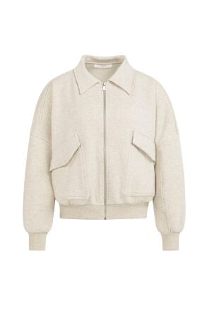 Yaya Sweatvest met zakken 990552 Slate grey melange