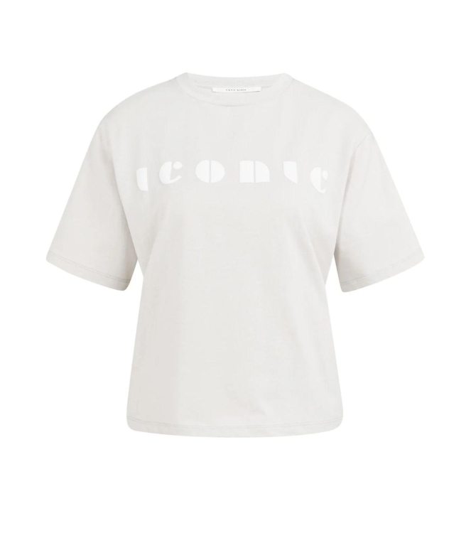 Yaya Boyfriend T-shirt met print 300051 Temple gray dessin