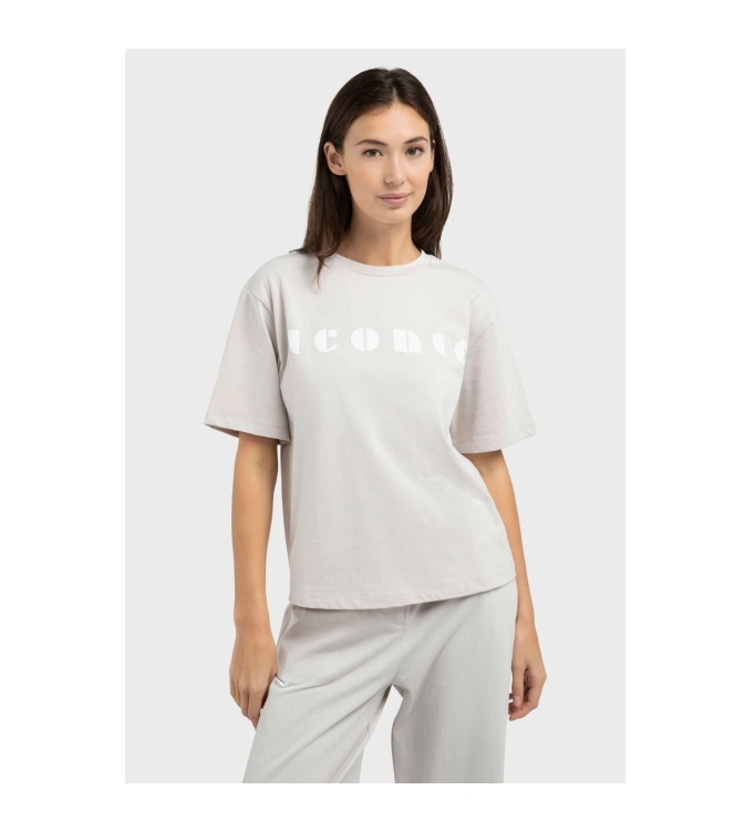 Yaya Boyfriend T-shirt met print 300051 Temple gray dessin