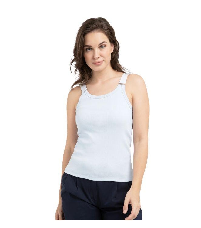 Yaya Singlet met ringdetails 99048 Ice blue