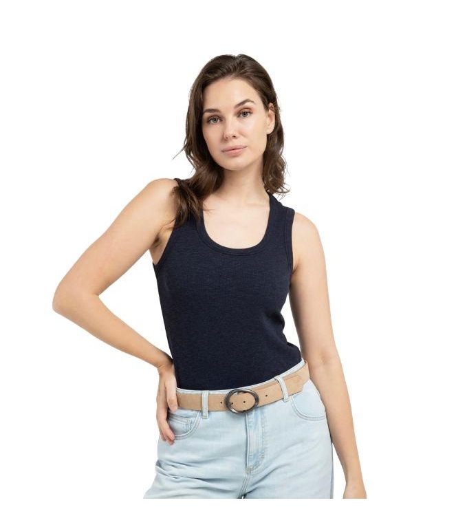 Yaya Geribd singlet met ronde hals 93923 Navy blazer blue