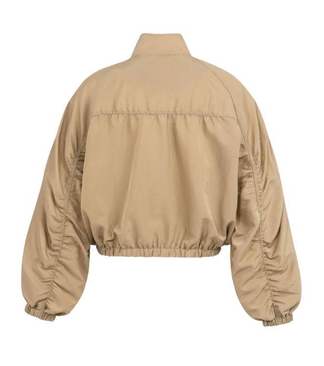 Yaya Kort jack met plooidetails 990511 Tan brown dessin