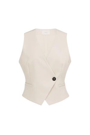 Yaya Woven gilet with asymetrical c 99067 Cloud creme white