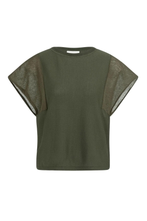 Yaya Sweater with transparent short 99065 Army