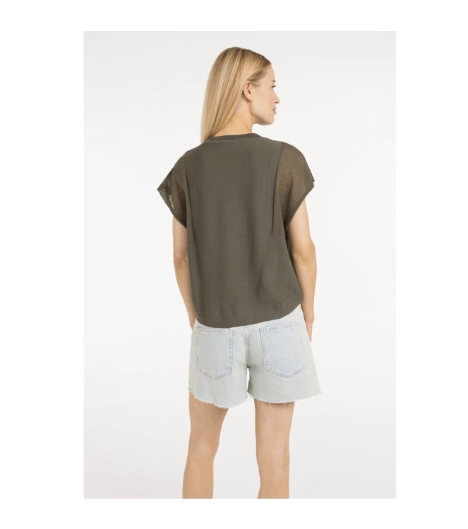 Yaya Sweater with transparent short 99065 Army