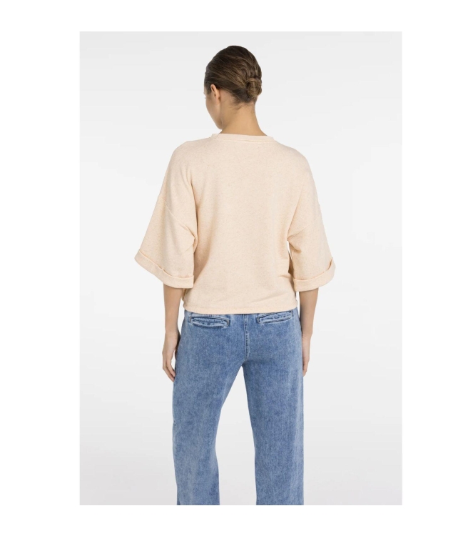 Yaya Short sleeve sweatshirt with r 412172 Amberlight mel