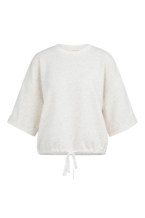 Yaya Short sleeve sweatshirt with r 990642 Ivory white mel