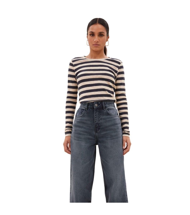 By-Bar Amsterdam Basic ls big stripe top Chalk