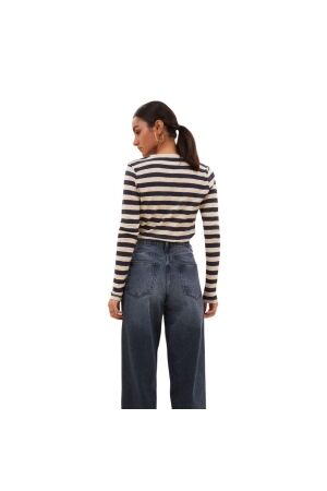 By-Bar Amsterdam Basic ls big stripe top Chalk