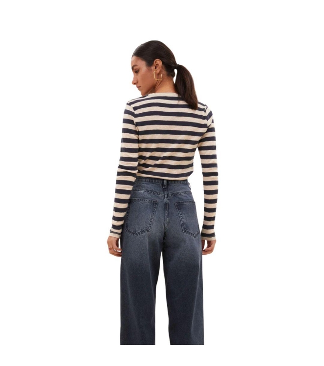 By-Bar Amsterdam Basic ls big stripe top Chalk