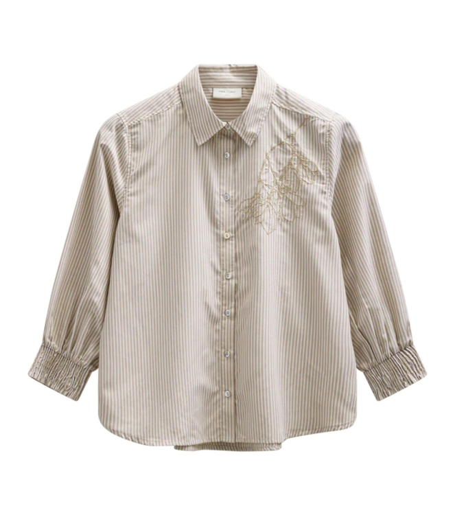 Freequent FQEVALINA-SHIRT Silver Mink w. Star Off-White