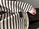 Haute L Amitie Stripe Application Sweat Offwhite Black