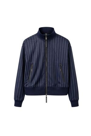 Haute L Amitie Pin Stripe Zip Sweat Navy