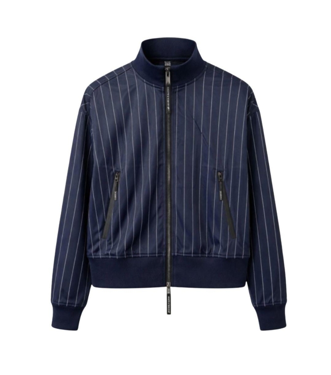 Haute L Amitie Pin Stripe Zip Sweat Navy