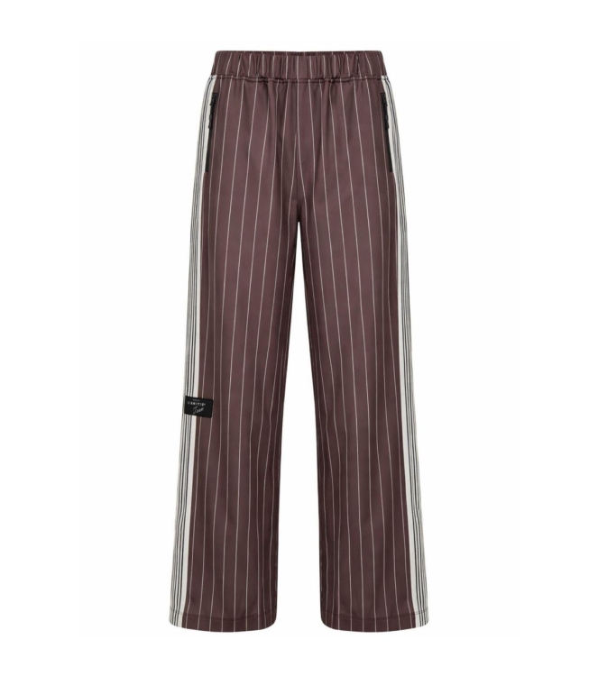 Haute L Amitie Baggy Pin Stripe Track Tall Pants Mocca