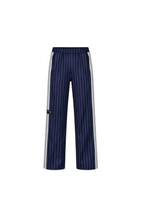 Haute L Amitie Baggy Pin Stripe Track Tall Pants Navy