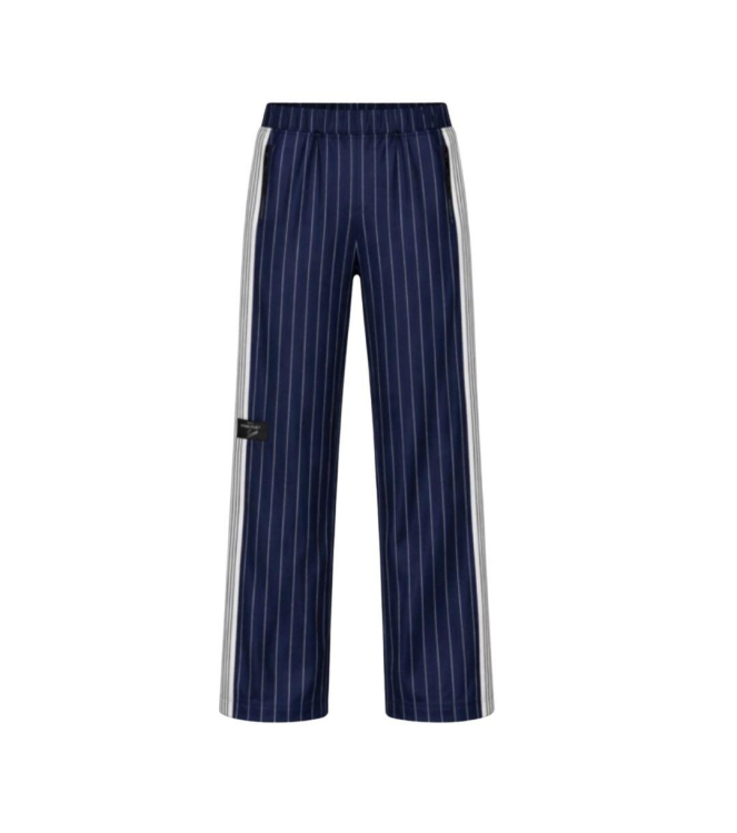 Haute L Amitie Baggy Pin Stripe Track Tall Pants Navy