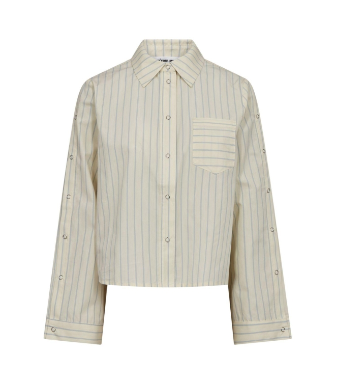 Co Couture SimoCC Stripe Button Shirt PaleYellow