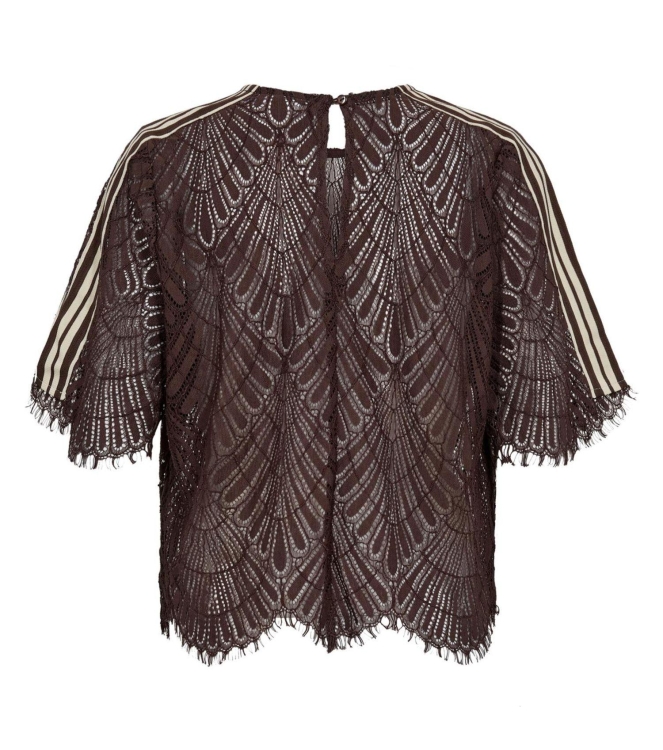 Co Couture LetiCC Lace Blouse Dark Brown