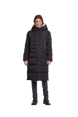 Rino en Pelle Long padded hooded coat with faux fur 10793 black stone