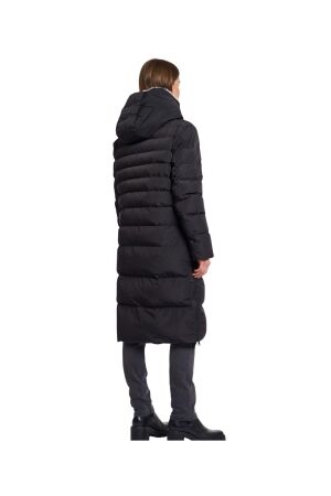 Rino en Pelle Long padded hooded coat with faux fur 10793 black stone