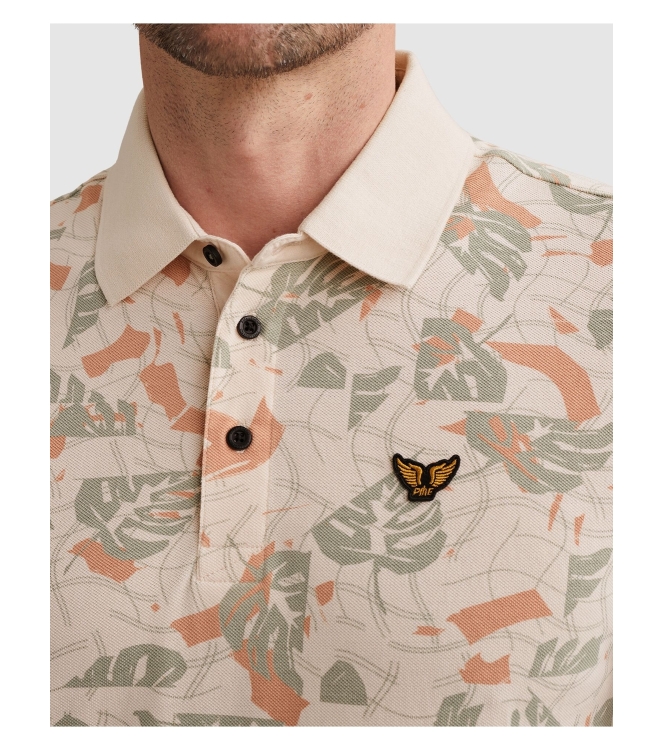 PME Legend Short sleeve polo printed fine piq 3191 Cloud pink