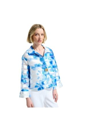 Joseph Ribkoff LDS Jacket 4473 Vanilla/blue