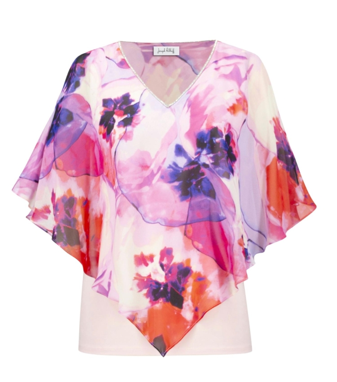 Joseph Ribkoff LDS Top 4504 Multi/petal pink