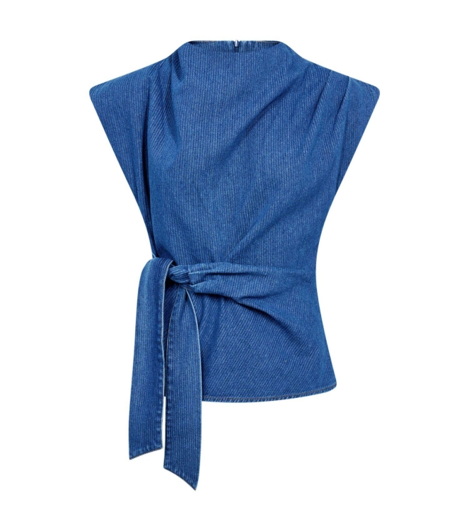 Co Couture KimmyCC Pleat Top Dark Denim