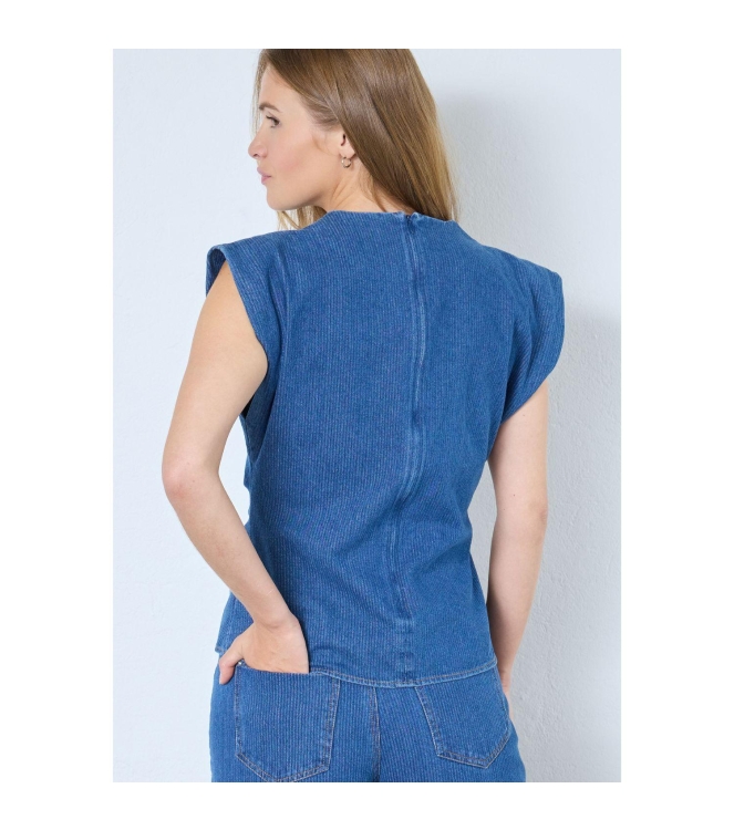 Co Couture KimmyCC Pleat Top Dark Denim