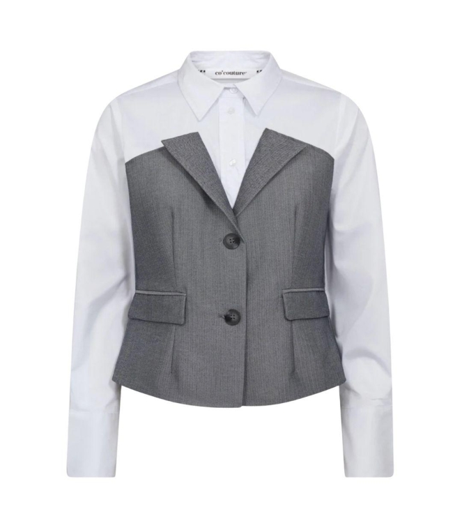 Co Couture PollyCC Corsage Mix Shirt White