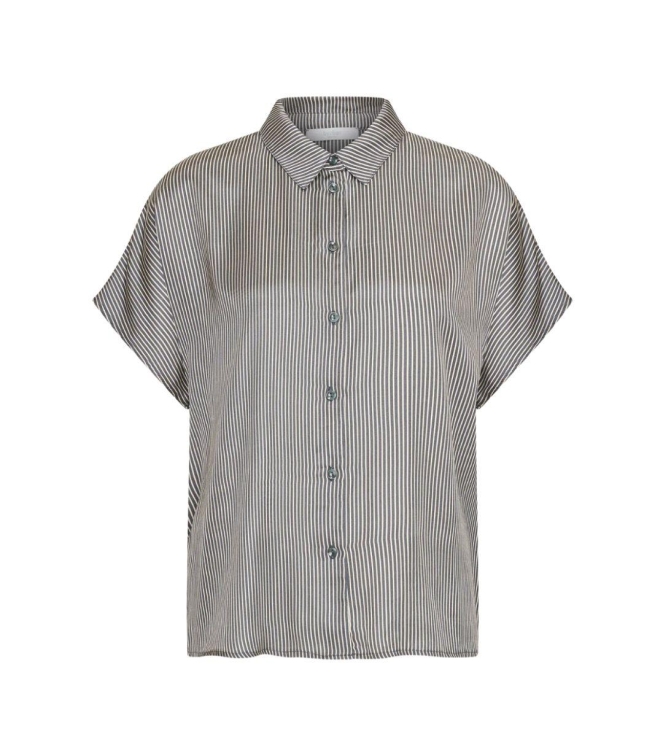 By-Bar Amsterdam barley silky stripe blouse 886-jet black stripe