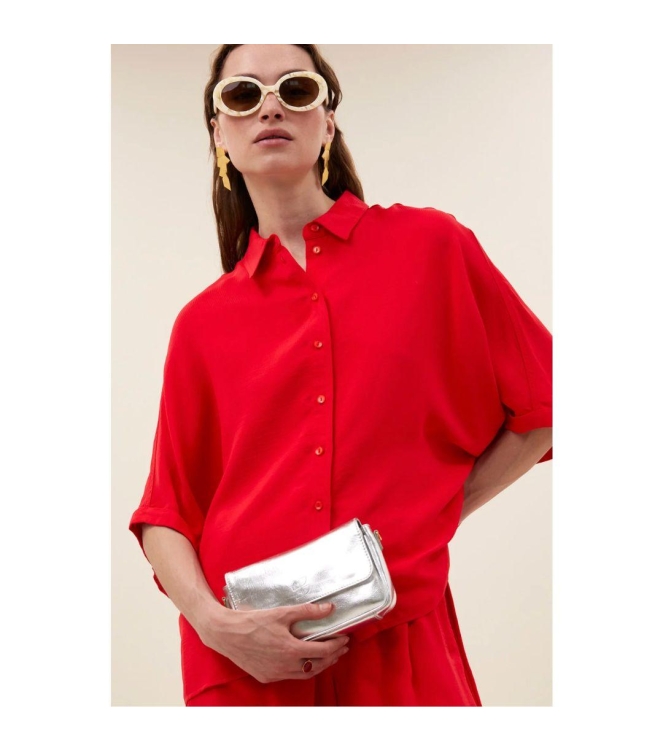 By-Bar Amsterdam sunny satin stripe blouse 1318-lollipop