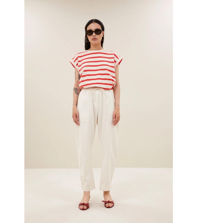 By-Bar Amsterdam tobi stripe top 1323-poppy red stripe